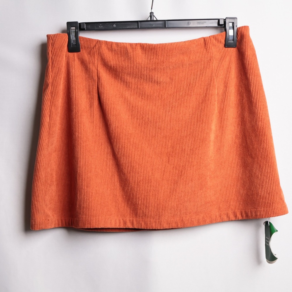Halara XL Burnt Orange Corduroy Mini Skort‎ High Waisted Active Skirt NEW